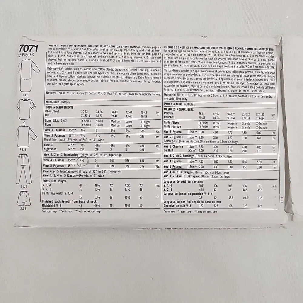 Sewing Pattern 6 SIMPLICITY (5998, 7071, 9942, 6427, 8387, 6278) 1 McCall's 3479